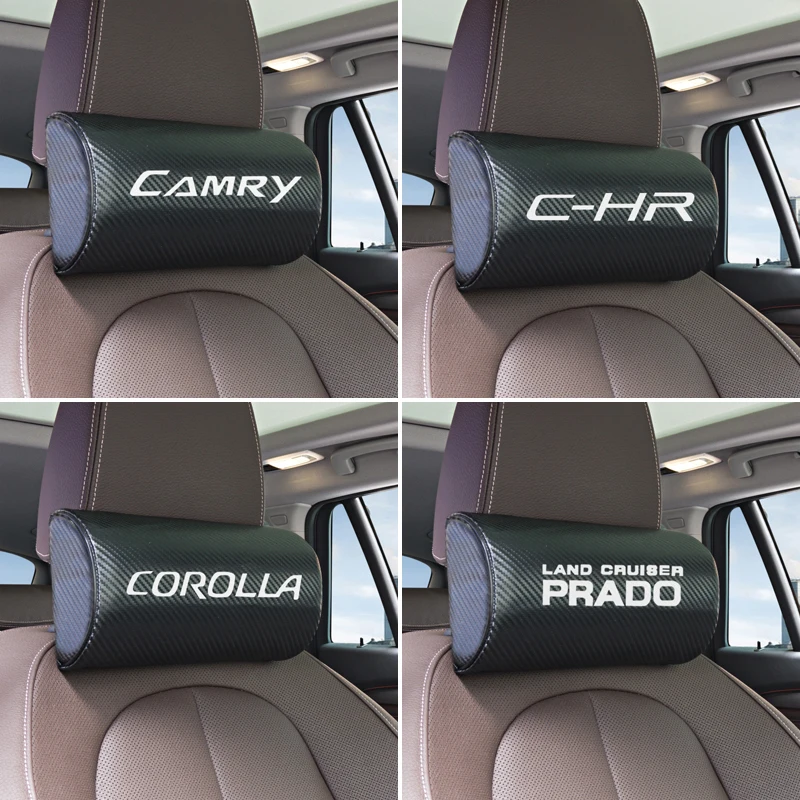for Toyota corolla chr camry prado land cruiser rav4 yaris prius car neck pillows both side pu leather single headrest 1pcs | Автомобили и
