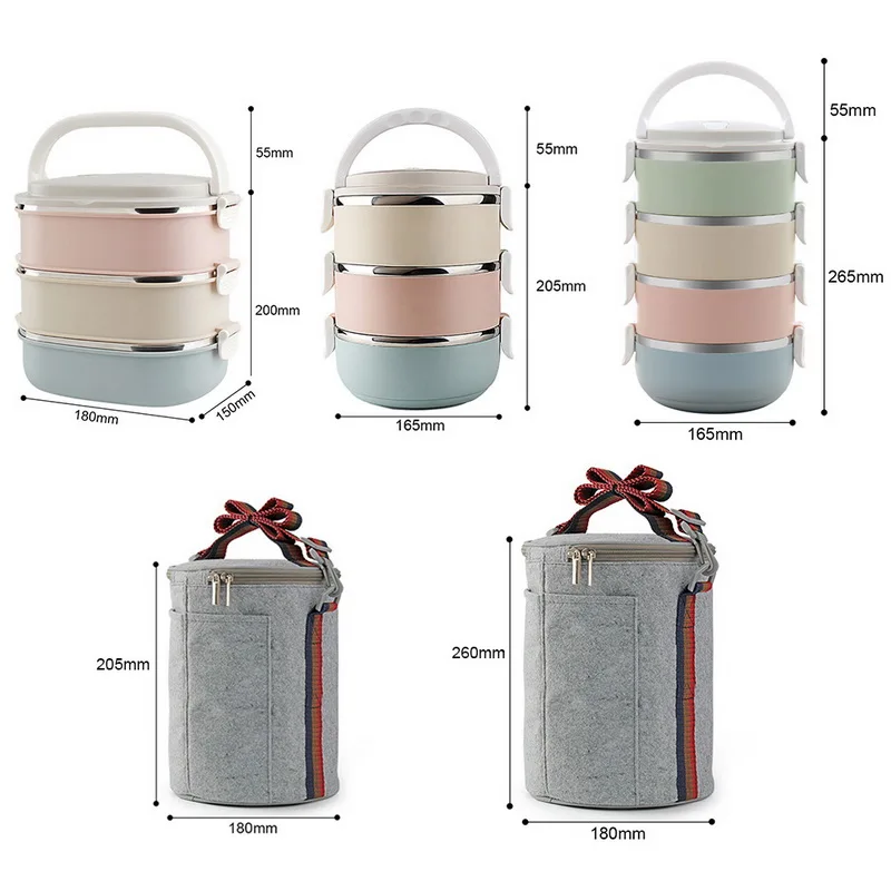 Ланч-бокс 3/4 уровня кухонный пищевой контейнер Штабелируемый для хранения еды