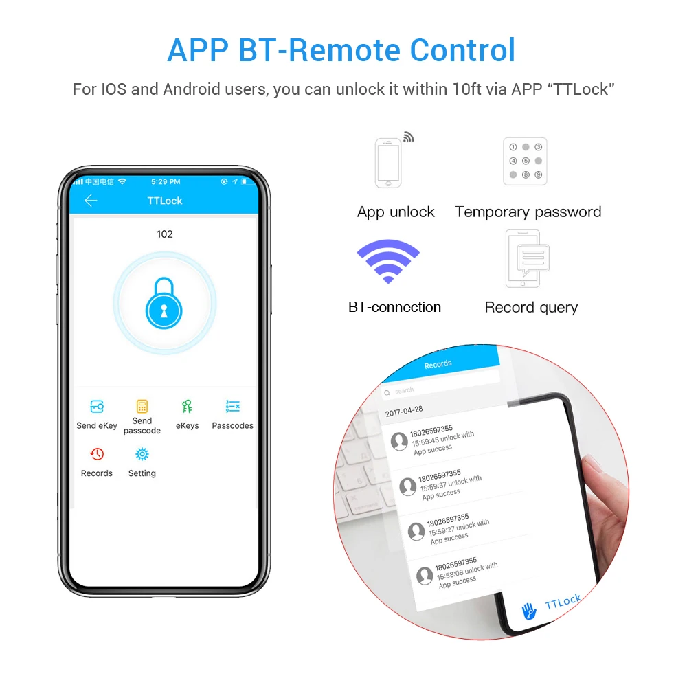 Умный Замок без ключа замок двери Засов цифровой электронный Bluetooth дверной с