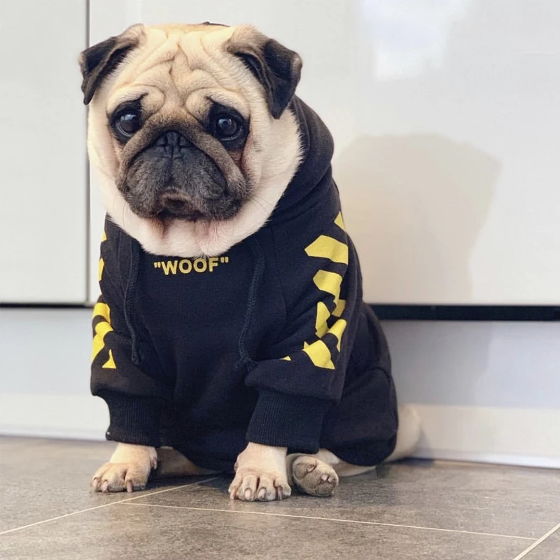 Одежда для собак SUPREPET для французского бульдога Adidog полосатая Толстовка для собак Одежда для собак куртка для собак для французского бульдога
