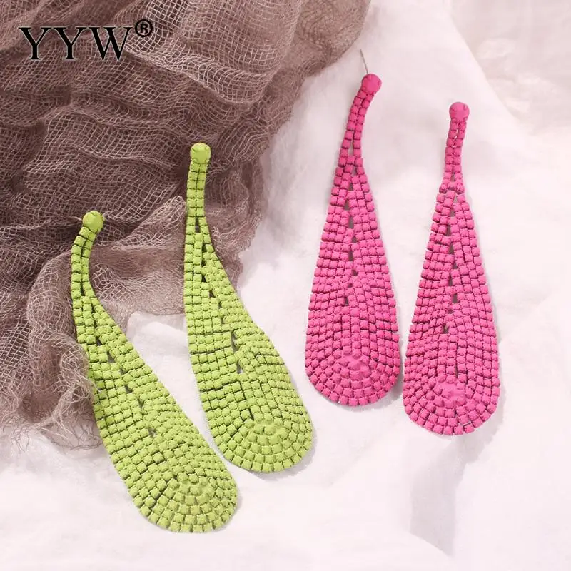 Зеленые/розовые Висячие висячие серьги женские длинные ювелирные изделия для