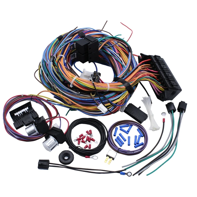 

20 Circuit Universal Wiring Harness Kit for Muscle Car Hot Rot Wiring Street Rod Rat Rod for Ford Chevy