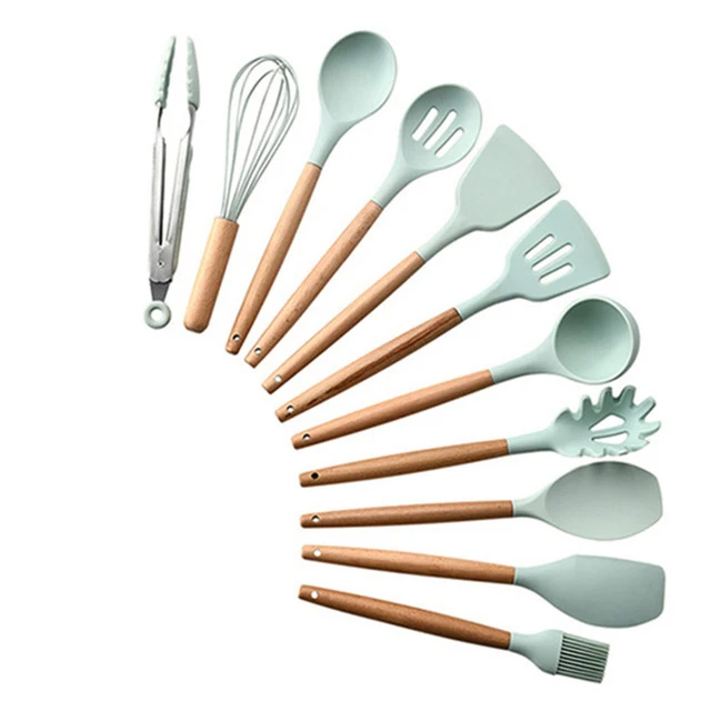 11/12/13Pcs Silicone Kitchen Set nonstick Kitchen Utensils Set with Spoon Spatula Cooking Accessories Baking Kitchen Tools Set - Цвет: 11 Pcs kitchen set