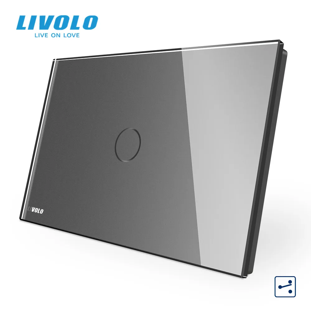 

LIVOLO US C9 Standard Touch Screen Wall Light Switch,2 Ways Cross Through Control,Crystal Glass Panel,Up Donw Stair