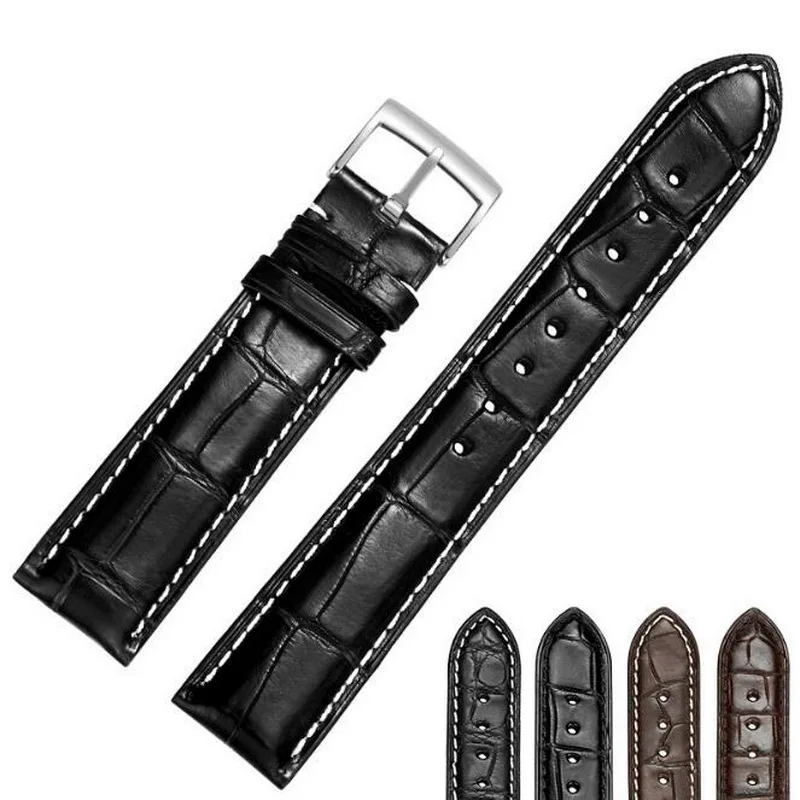 Ремешок из 100% натуральной крокодиловой кожи для часов Rolex Omega IWC DW 14 мм 16 18 20 22