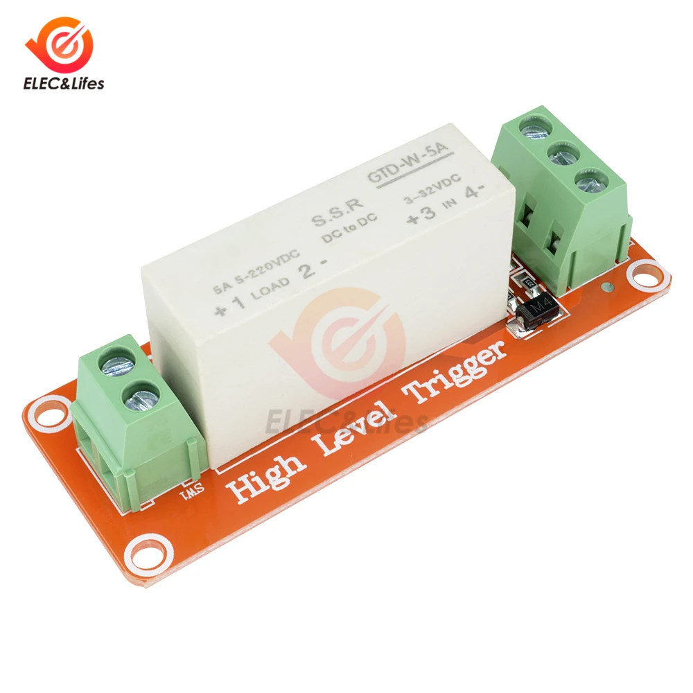 Постоянный ток 5 в 1/2/4 канала твердотельные реле G3MB-202P DC-AC PCB, SSR Триггер Высокий уровень эффективности SSR AVR DSP доска w/резистивный плавкий предохранитель