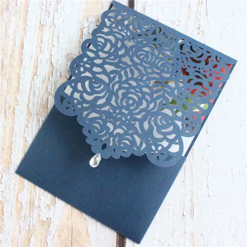 Деревенская Роза лазерная обработка карман темно зеленый Алмазный Декор