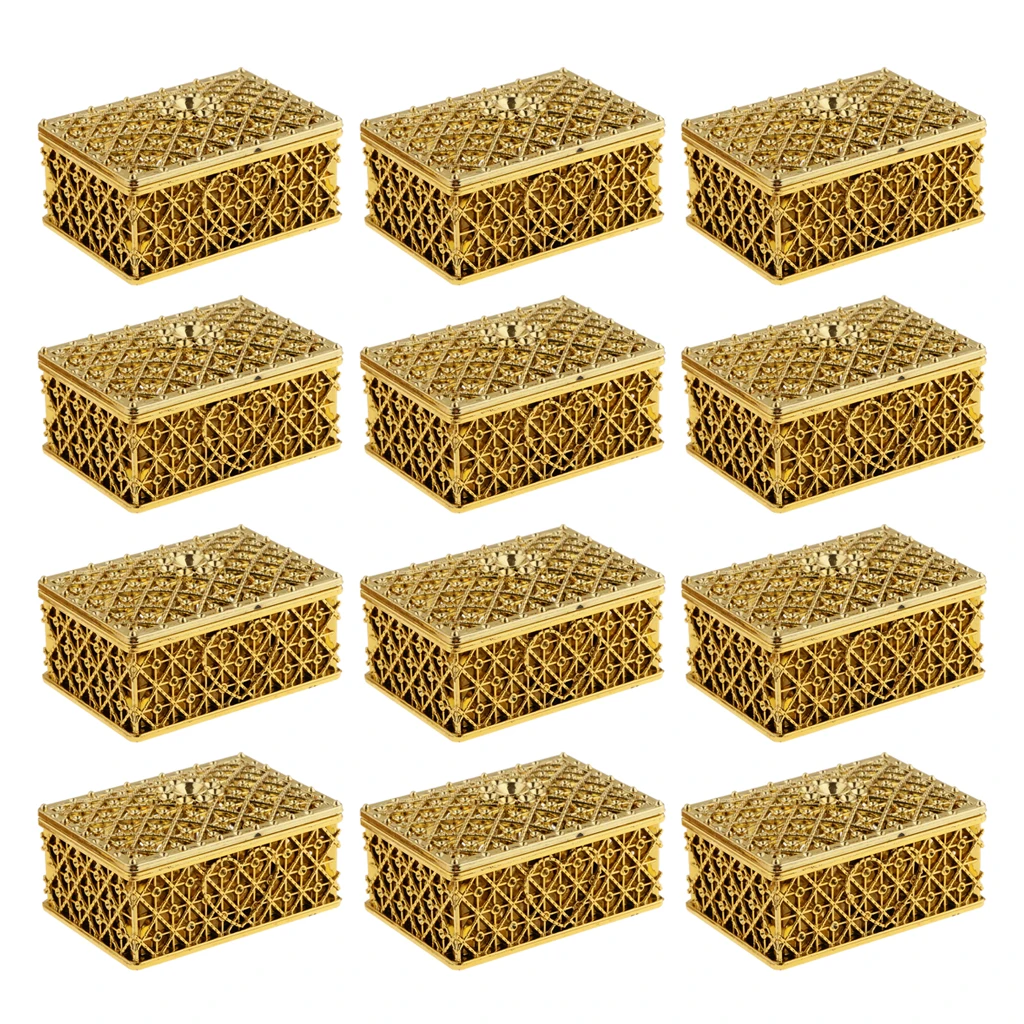 

Упаковка из 12 шт. изящных коробок для конфет в форме сетки, Подарочная коробка для свадебных подарков