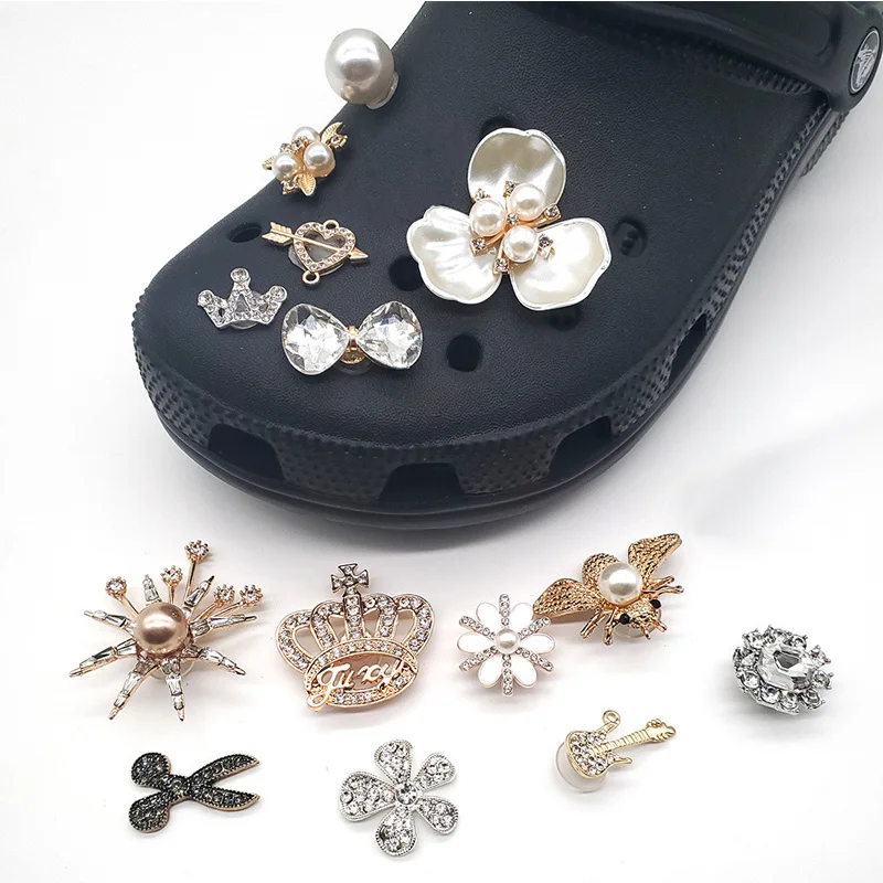 

Качественные подвески для обуви, роскошные Подвески с жемчугом, модные аксессуары «сделай сам», застежки для обуви, элегантные универсальн...