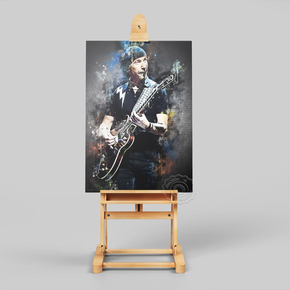 Плакат с гитаристом Дэвида Хоуэлла Эванса The Edge U2 Rock Поклонники группы собирать