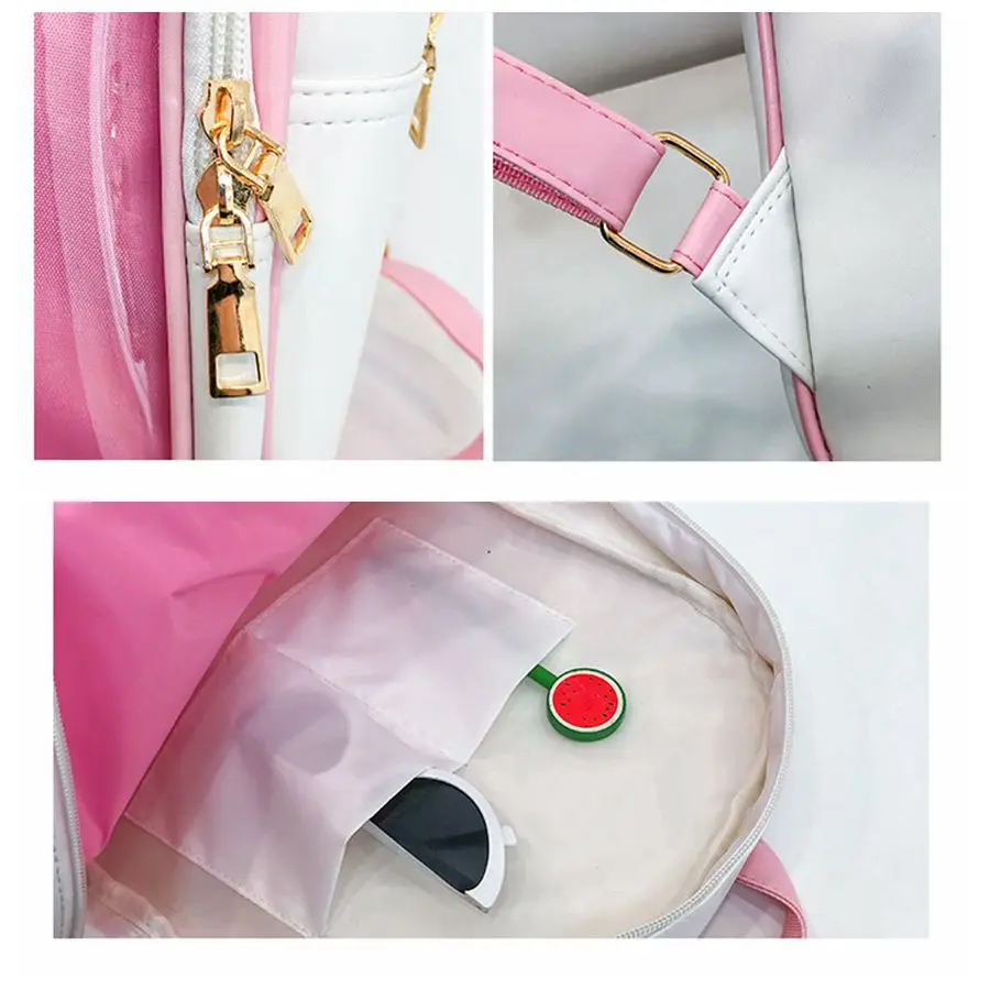 Прозрачные женские рюкзаки из ПВХ милые школьные мини-рюкзаки для