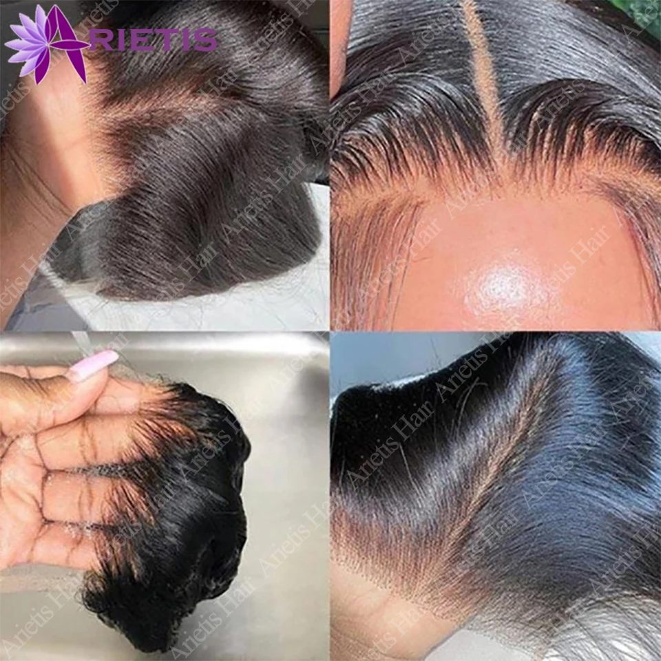 

4x4 5x5 6x6 HD Transparent Lace Closure Straight Human Hair Pre-Plucked With Baby Hair 13X4 Lace Frontal 8-24 Inches Remy Hair