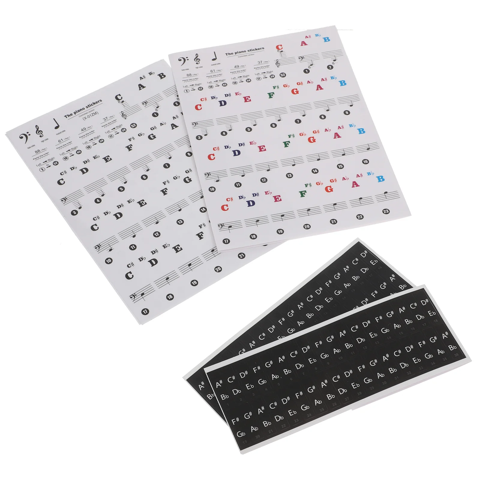 

2 pcs Professional Piano Keyboard Stickers Piano Decals Piano Supplies
