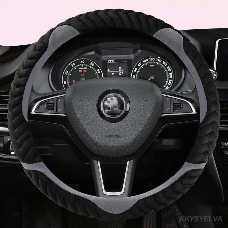 

Зимний плюшевый чехол для Skoda Octavia A5 A7 Rapid Spaceback Fabia Kodiaq Superb YETI Karoq Kamiq, 38 см