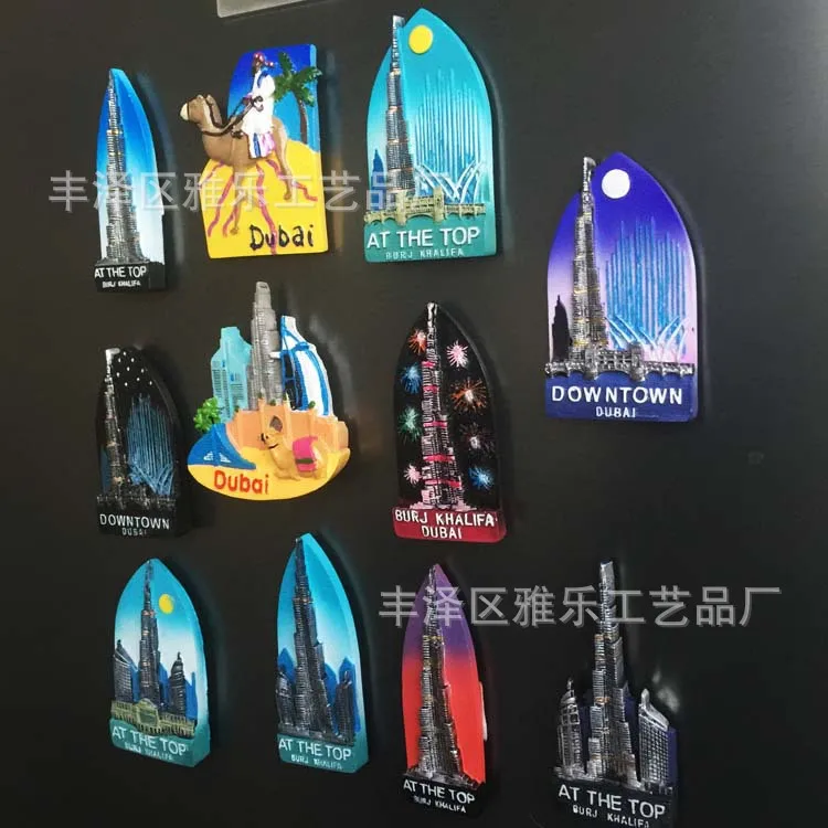 Всемирно яркие туристические декоративные магниты Burj Khalifa Dubai из верблюжьей