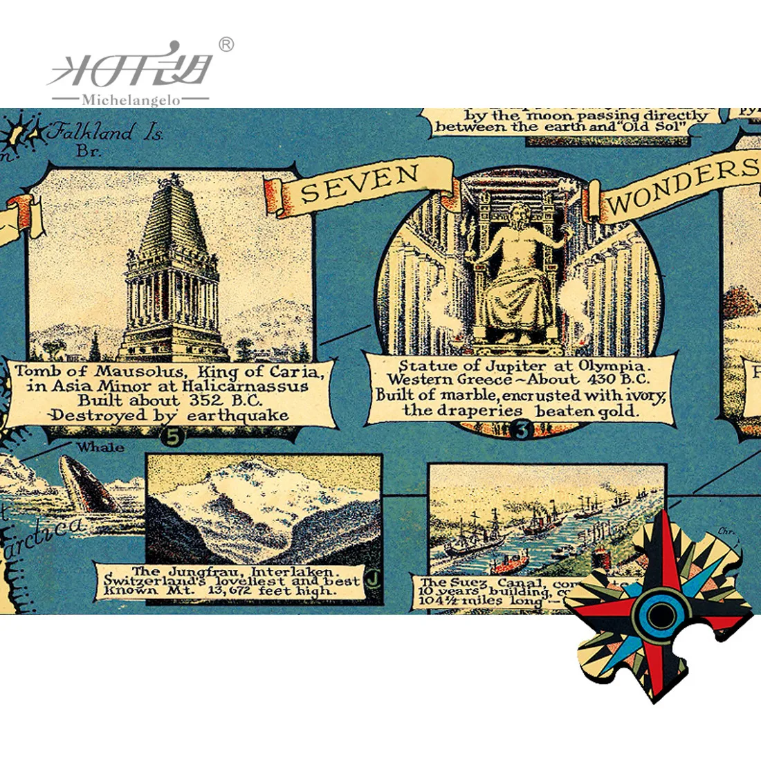 Деревянный Пазл Микеланджело 1000 1500 2000 шт. карта мира традиционная развивающая