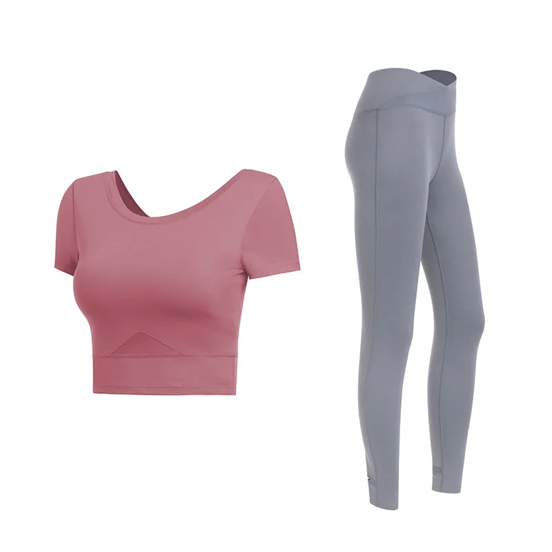

Yoga clothing short-sleeved suits, yoga sports tops, fitness clothing, women's running clothing