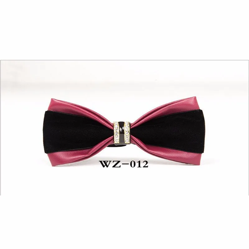 

Handmade Men's Business Diamond Bowtie Leather PU Leather High-end Tie Fashion Nightclub Jewelry Rhinestone Bow Tie Accessories