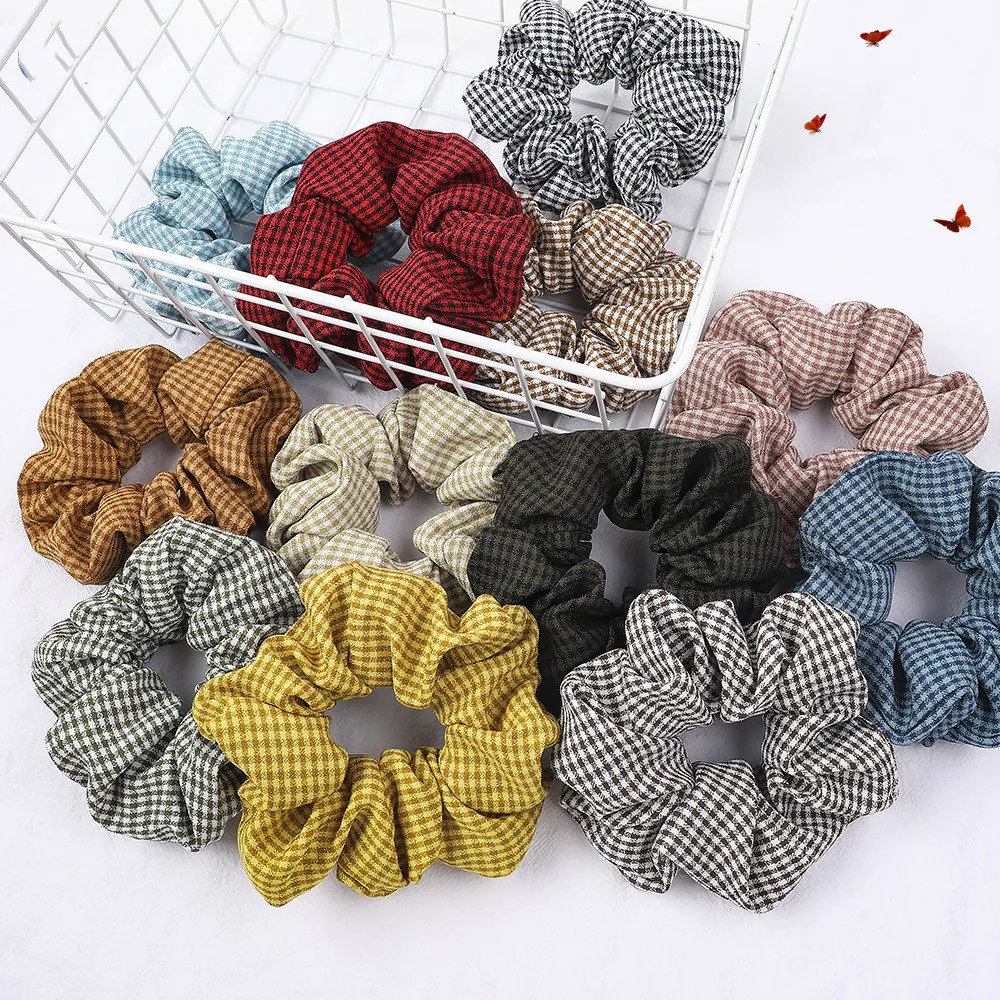 

New Fashion Lattice Elastic Scrunchies Hair Rope Ponytail Holder Hairband Hair Rope Headband For Women Girls Hair Accessories