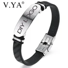 Высококачественный Браслет V.YA с надписью для мужчин и женщин, серебряная цепочка из нержавеющей стали, браслеты сделай сам, изготовление ювелирных изделий