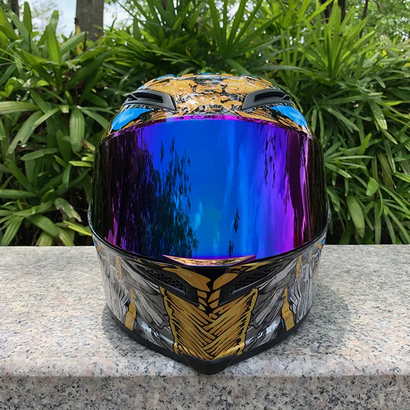 Одиночный щит мотоциклетный шлем одобренный ECE кожаный чехол из искусственной