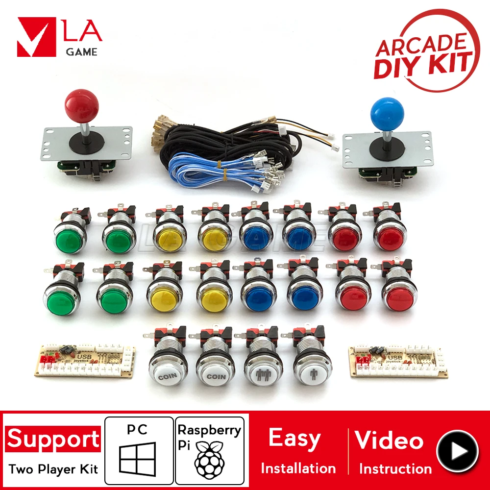 2 игрока аркадный набор плакат Нулевая задержка usb к ПК Rasberry PI аркадная машина