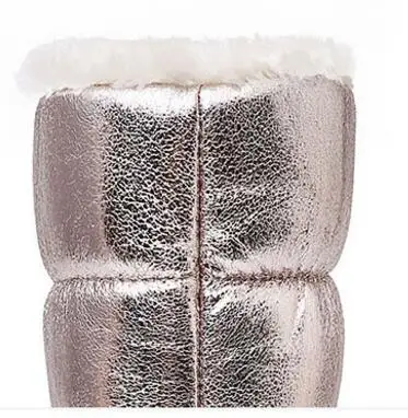 Высокие сапоги женская зимняя обувь Женская стильная серебристого цвета модная