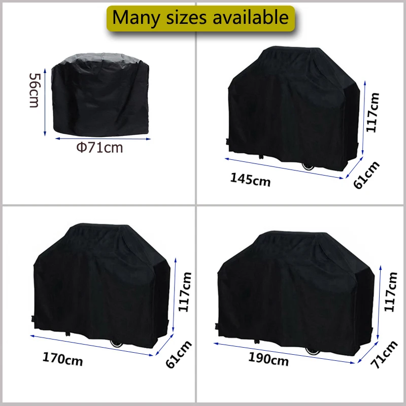 

BBQ Cover Anti-Dust Waterproof Weber Heavy Duty Charbroil Grill Cover Rain Protective Barbecue Cover Round