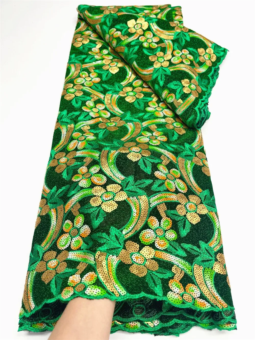 Нигерийский зеленый большой свадебный Тюль Кружево высокого класса 2021