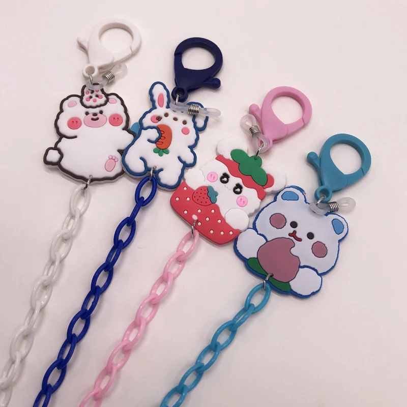 

New Creative Cartoon Rabbit Acrylic Lanyard Necklace Mask Chain Glasses Chain Mask Belt Acrylic Chain Kids Accessories