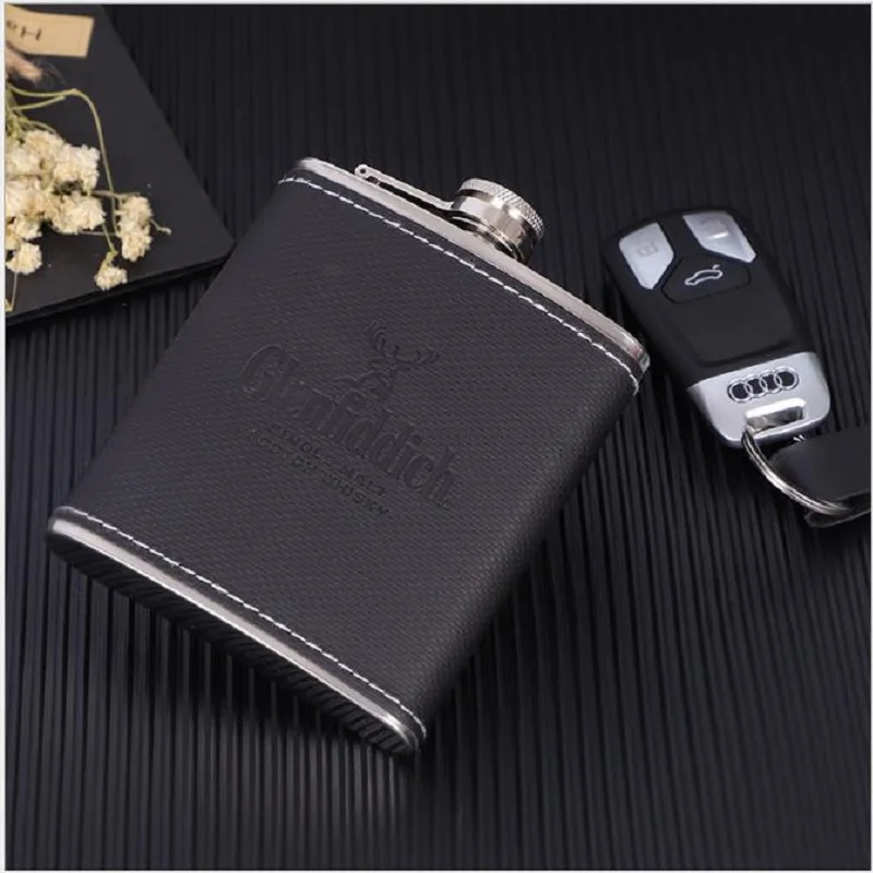 BLU Black deer Нержавеющая сталь винный горшок из искусственной кожи поверхность бедра фляжка Портативный Путешествия алкоголь виски бутылка ликера маленькая мини бутылка - Цвет: BLU Black deer