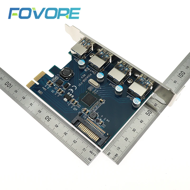 USB 3 0 PCI express карта расширения 4 порта E к USB3.0 компьютерная PCIe адаптер чип Fresco FL1100 для