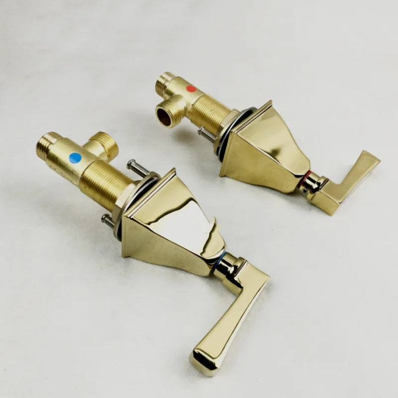 Benefit Margin Full Copper Three-piece European Golden Chrome Color Black Bathtub Faucet 3 Paper Set Separation Type Basin | Обустройство