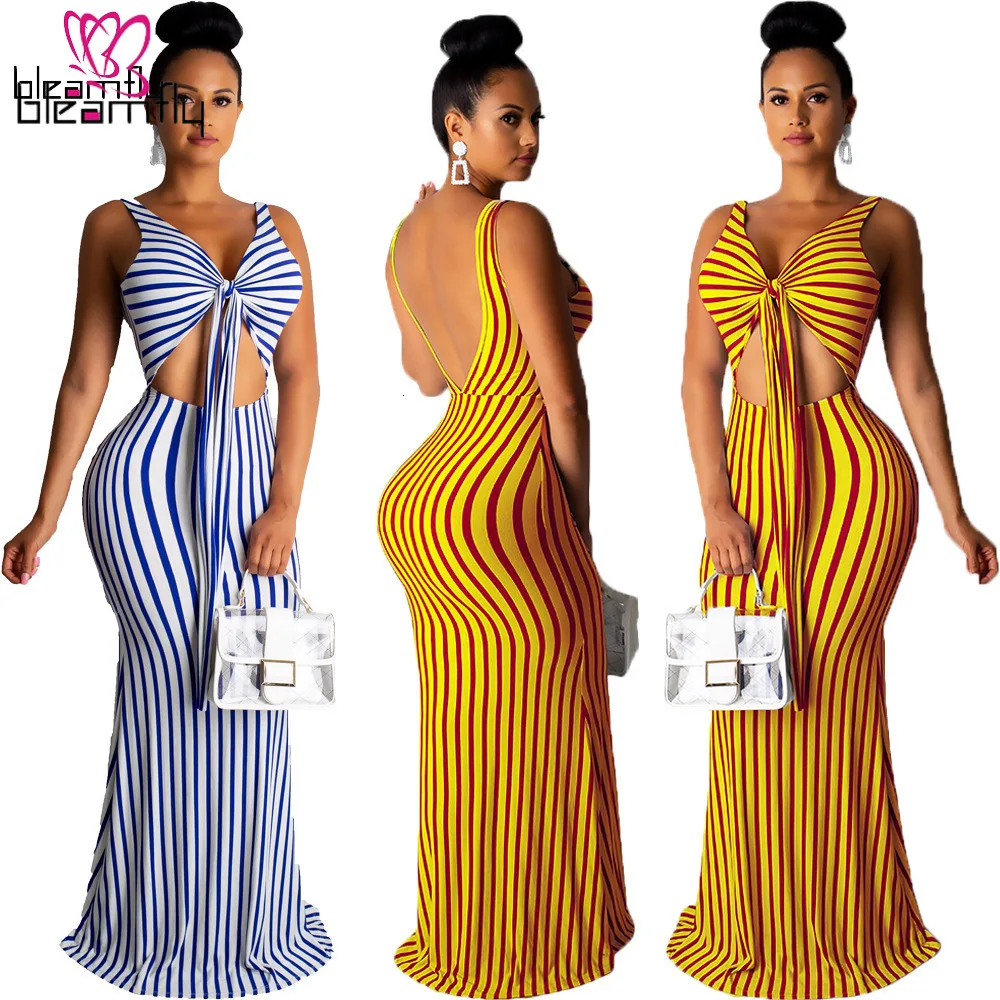 Новинка женское летнее платье в полоску с принтом v образным вырезом открытой