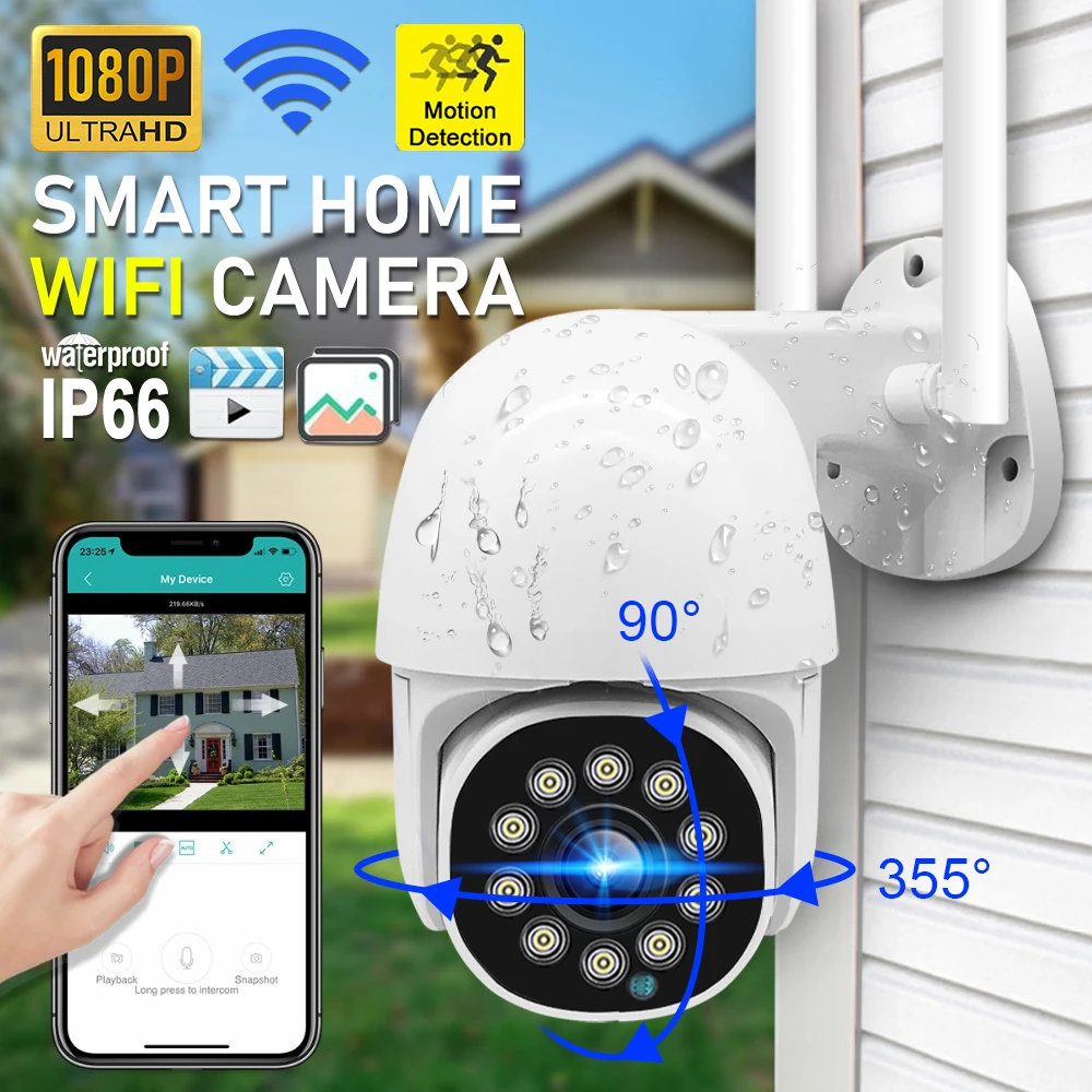 

Беспроводная IP-камера видеонаблюдения с функцией ночного видения, 1080P