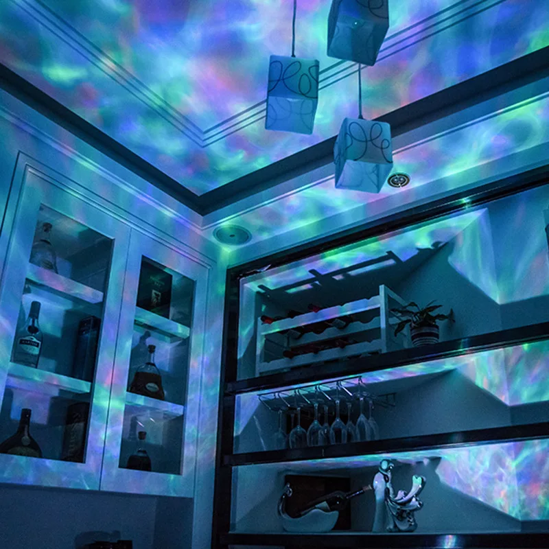 

Ocean Wave Projector Night Light Remote Control Starry Sky Lamp Aurora Master 7 Colors Built-in Mini Music Player For Bedroom