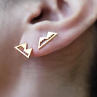 Великолепная сказка Нержавеющаясталь Mountain Серьги-гвоздики 2017, женская обувь Серебристые Цвет минималистский геометрический oorbellen Мода Bijoux