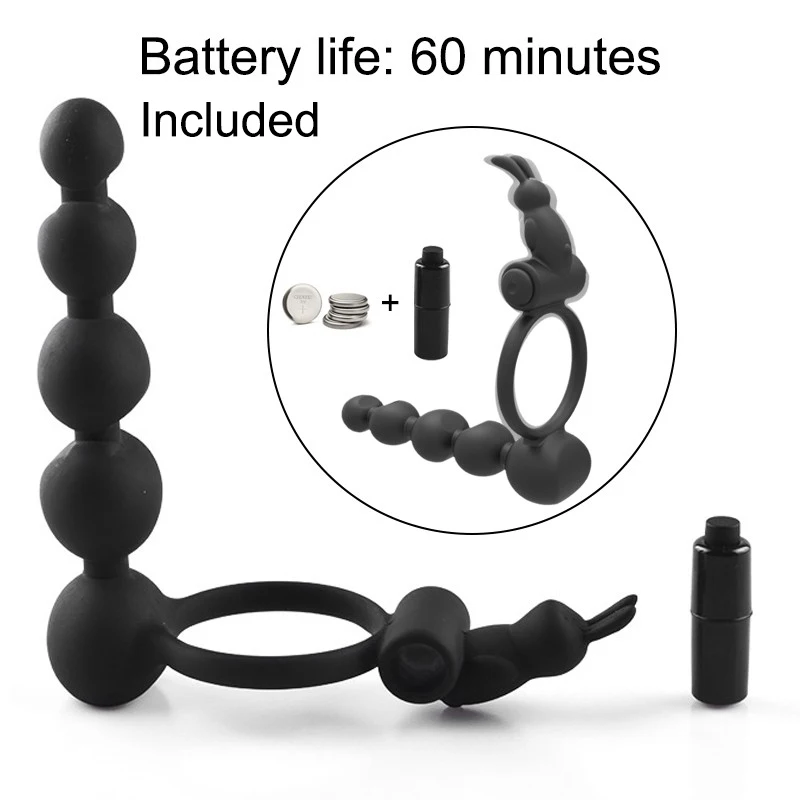 Multifunction Vibrating Penis Ring Anal Vibrator Beads Prostate Massage Stimulator Delay Ejaculation Sex Toys for Gays | Красота и