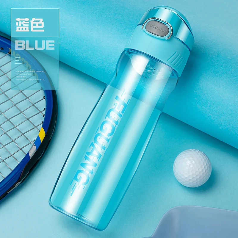 Прозрачная пластиковая спортивная чашка для воды портативная Минималистичная