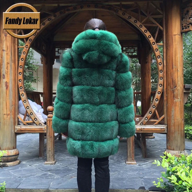 Шуба из натурального Лисьего меха fandy lokar зимняя женская шуба с