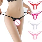 Сексуальные женские эротические стринги с жемчугом, нижнее белье, сексуальные женские стринги с жемчугом, стринги с V-образным вырезом и низкой талией, трусики с вырезом для мастурбации