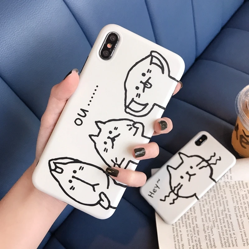 IMIDO милый тонкий чехол с мультяшным котом для iPhone 11 Pro Max 7 6 6S 8 plus забавный