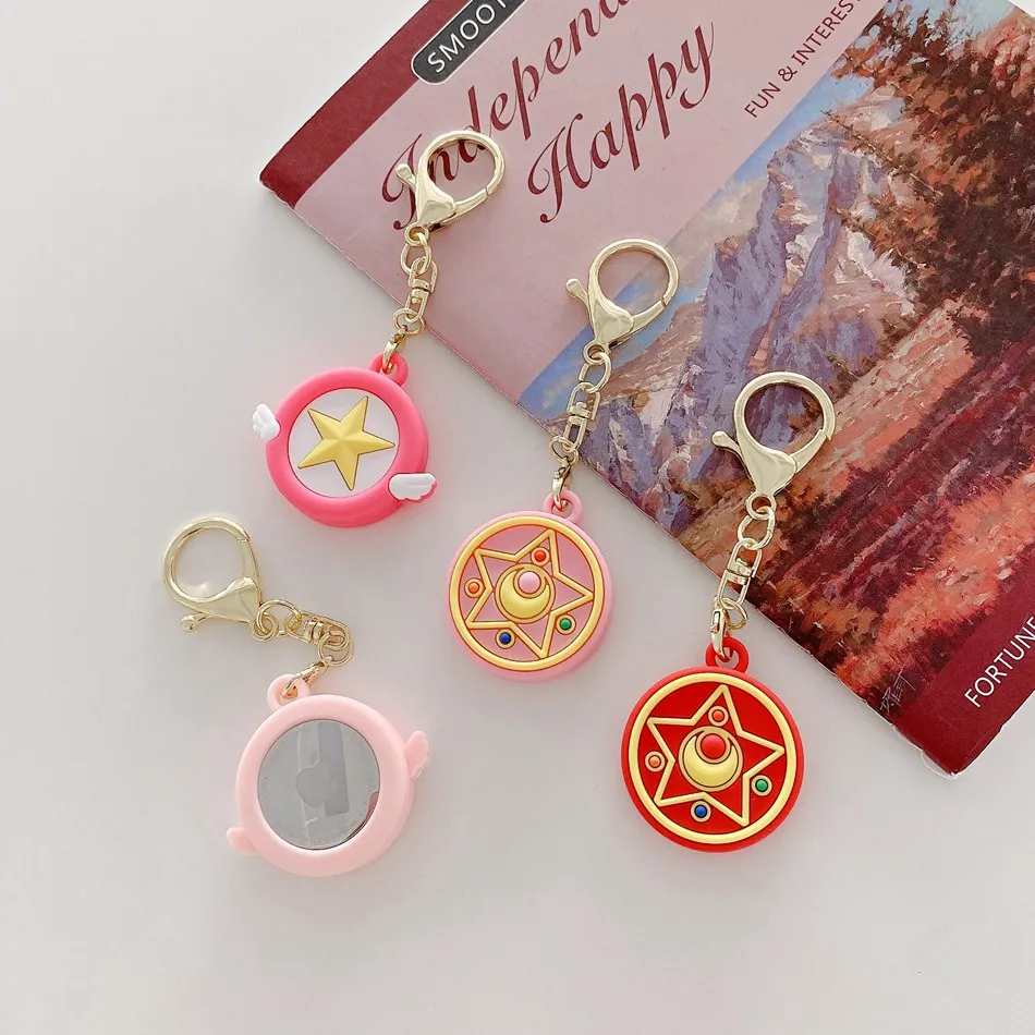 

Soft Silicone Case For AirTags Cute Cartoon Star Keychain Protection Anti-lost Protective Case For AirTag Locator Tracker Cover