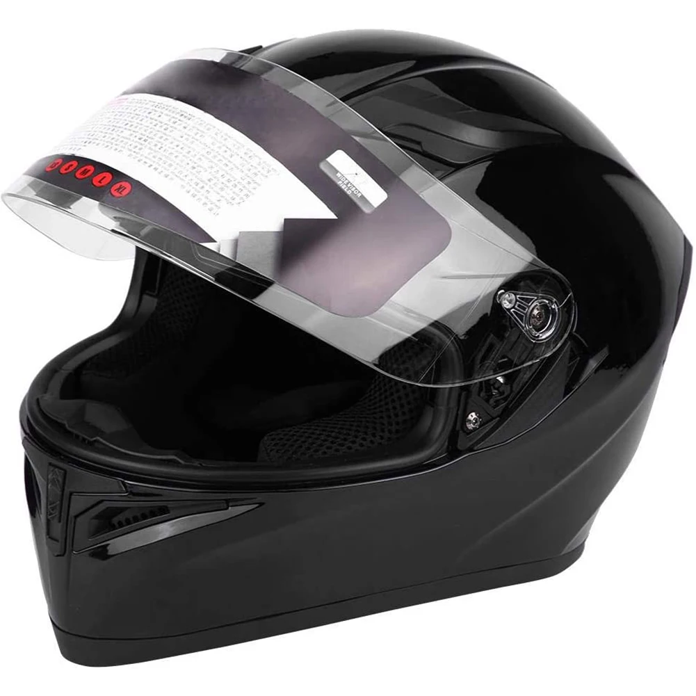 

Мотоциклетный защитный шлем на все лицо для взрослых унисекс с двойными линзами черного цвета XXL