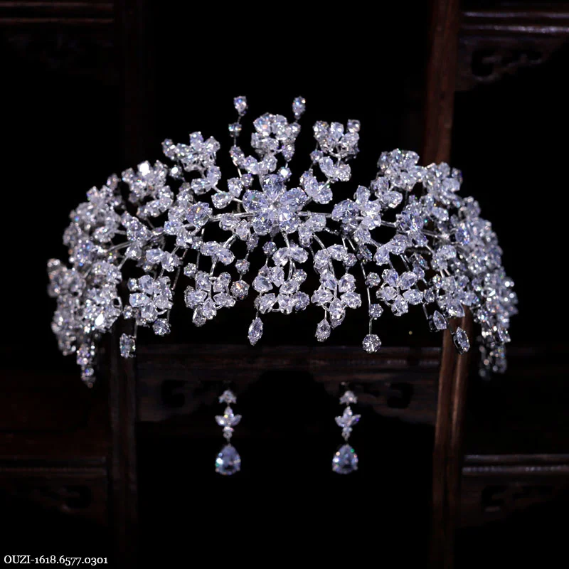 

Crown HADIYANA Leaves Design Vintage Women Wedding Bridal Hair Accessories Party Tiaras And Crown Cubic Zircon BC5170 Corona