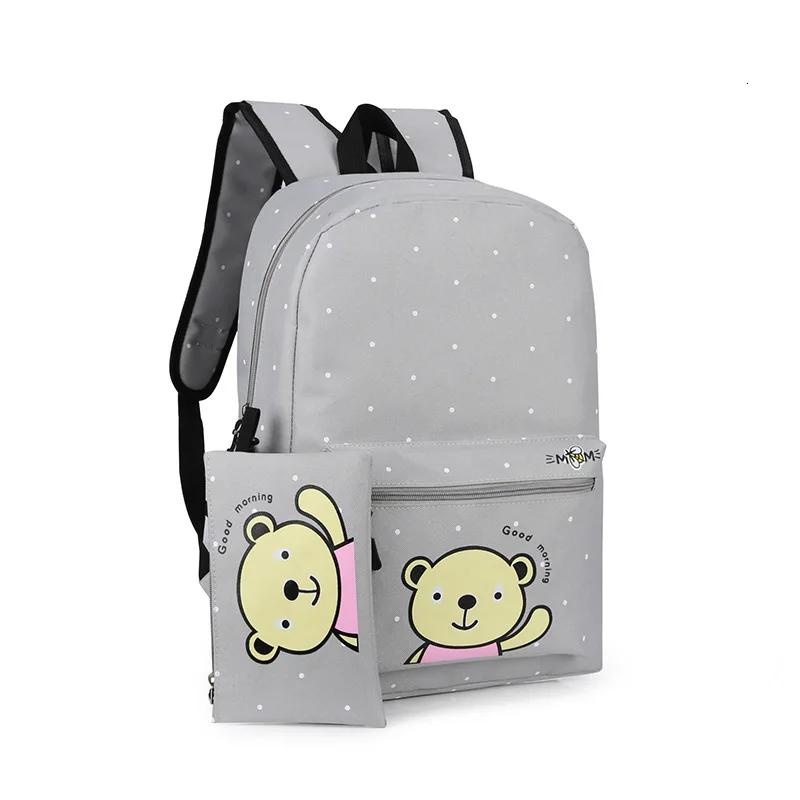 2023 Waterproof cartoon Children School Bags For Girls School Backpack set Kids dot printing Backpack Mochila Schoolbags kids