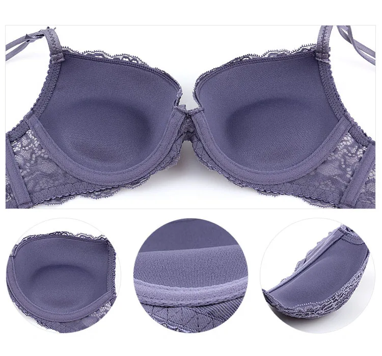 CINOON New Top Sexy underwear Set Push-up Bra And Panty Sets Embroidery Lace Brassiere Adjustable Straps Gathered Lingerie