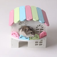 colorful hamster nest sleeping house home wooden luxury cage pet diy hideout play hut toy small animal supplies hamster hideout