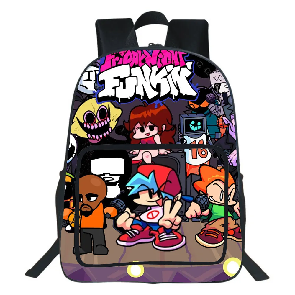 Friday Night Funkin Backpack Men School Bag Fashion Cartoon Bookbag Music Rhythm Game Print Rucksack Women Double-layer Knapsack