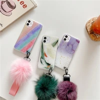 artistic marble texture hairball soft phone case for iphone x xr xs 12 11 pro max 7 8 plus se 2020 back cover for iphone 12 mini